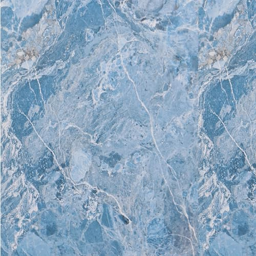 JOLIHOME Glitzer Marmor Selbstklebende Tapete Abziehen und Aufkleben Kontaktpapier Abnehmbar Vinylfolie Wasserdicht Wandaufkleber Rolle für Küche Arbeitsplatte Dekoration Ölbeständig 40x500cm, Blau