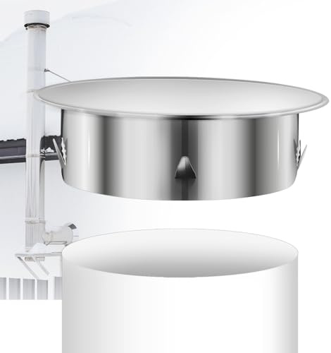 Copertura per canna fumaria 200mm, coperchio per foro del camino, copertura per canna fumaria, copertura per camino, in acciaio inossidabile, capsula per canna fumaria, coperchio per fodera a parete