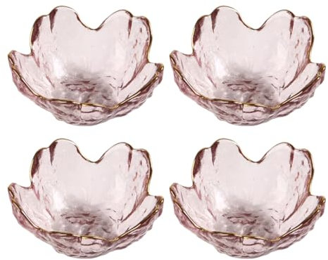 Zerodeko 4 Stück Sauce Gericht Beilage aus Glas schüsseln saucen sch? Gewürzgericht dessertschalen beilagen schälchen vorspeisenplatte heißer Topf Sojasauce Blumenschale Glas Soße Glaskugel