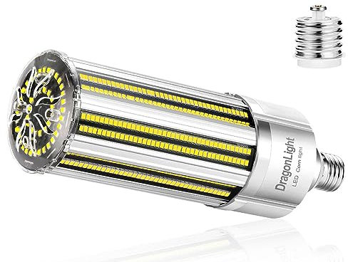 DragonLight 80W Commercial Grade Corn LED Light Bulb Fanless (600 Watt Equivalent) E27/E40 Large Mogul Base LED Lamp 5000K Daylight 9,600LM - Good for Enclosed Fixtures