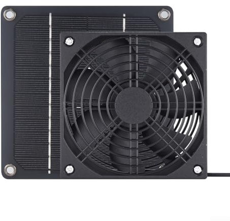 Ventola di scarico solare da 50 W, per pollame e serra, per casa, camera da letto, ufficio, campeggio, interni ed esterni, include 1 pannello solare, 1 ventola