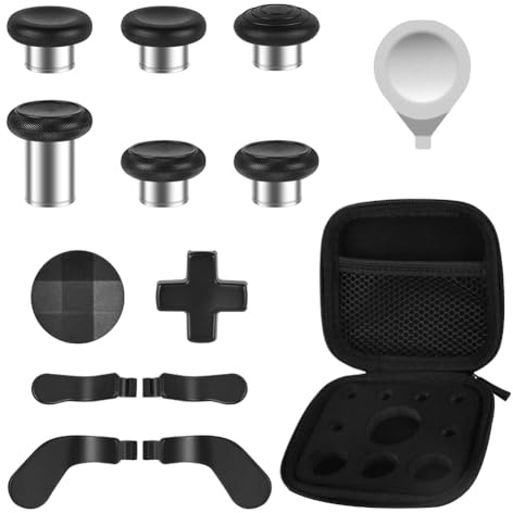 AXFEE 13 en 1 Metal Thumbsticks, Joysticks avec D-Pad Bouton Palettes magnétiques Métal, pour Xbox One Elite/Elite Series 2 Core Manette, Bouton de Remplacement pour Xbox One Elite Series 2