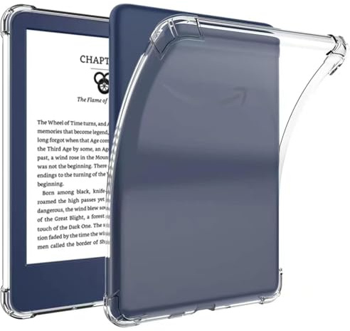 VOVIPO Transparente Funda para 6 Kindle (11th Generación-2024/2022), ángulo de refuerzo de la tapa trasera del parachoques de piel TPU Cover ultra suave flexible y para Kindle 6 Pulgadas 2024 -CR