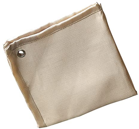 Happyyami Feuerfeste Decke Fiberglas 100x80cm Outdoor Feuermatte Camping Hitzeschutz Matte mit Kupferösen Brandschutz Bodenschutz für Grill Terrasse