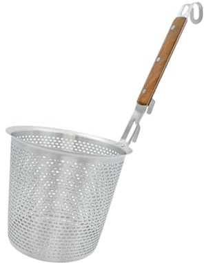 JISADER Colador de Cocina, Espumadera de Malla con Gancho, Olla Caliente, colador de Red, cucharón para Patatas Fritas, Huevos escalfados, Espagueti