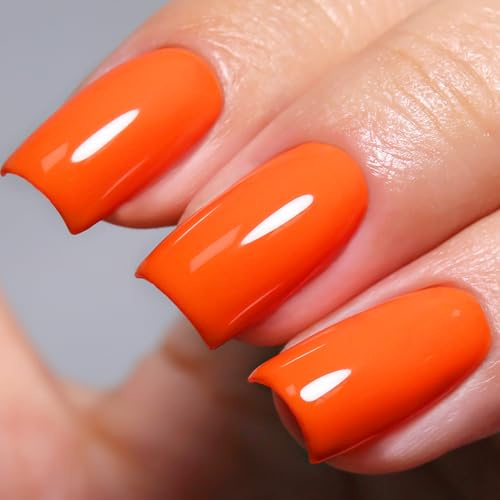 Ozzeal Smalto Semipermanente Unghie Neon, 15ML Arancione Smalti Semipermanenti Per Unghie Primavera Estate Smalto Gel Soak Off Led UV Gel Nail Polish