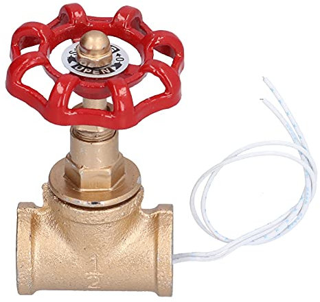 Interrupteur de lumière de vanne d'arrêt de 1/2 po, interrupteur de lampe de conduite d'eau, interrupteur de lampe Steampunk à poignée rouge avec fil pour luminaires de tuyau