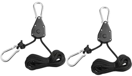 Milisten Suspensions Pour Lampes De Culture Réglables En Alliage De Zinc Et Nylon, Lot De 2 Cordes Robustes, Accessoires Pour Éclairage Horticole Intérieur, Réglage Facile Hauteur