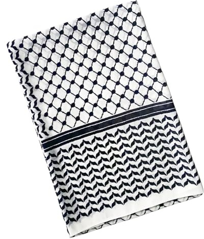kefiyeh Schal Nahen Osten - Chiffon Palästina Hijab, Wüstenkopfschutz | Traditioneller arabischer Schal, Leichtgewichtiges Festival Bandana, stilvolle Bedeckung Alltags Kleidung