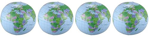 Remingtape 4X Aufblasbares Spielzeug Globus Ausbildung Geographie Karte Ballon Wasserball 40 cm
