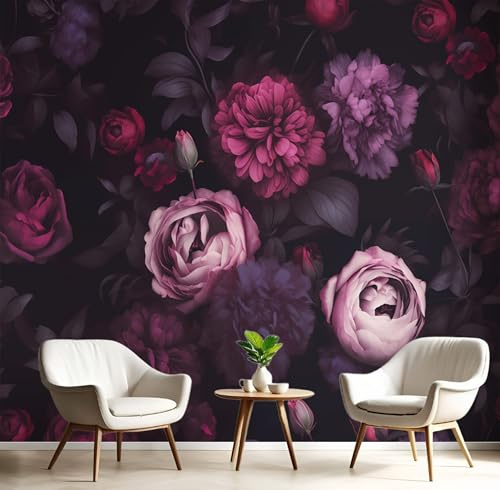 Seide Fototapete Gotischer Stil 150 X 105 Cm (B X H) Wanddeko, Lila-Rosa Blumen Wandbild, Wandtapete, Kann In Wohnzimmer, Küche, Schlafzimmer, Kinderzimmer, Studio
