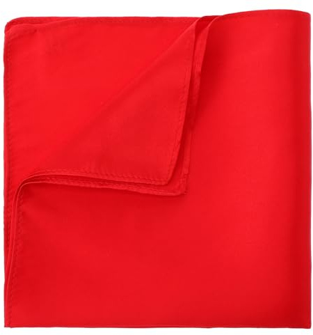 DOPENSPI Einstecktücher für Herren, 100% Echte Maulbeerseide, 35 x 35 cm Vorgefaltet Klassisch Weich Einfarbig(Rot)