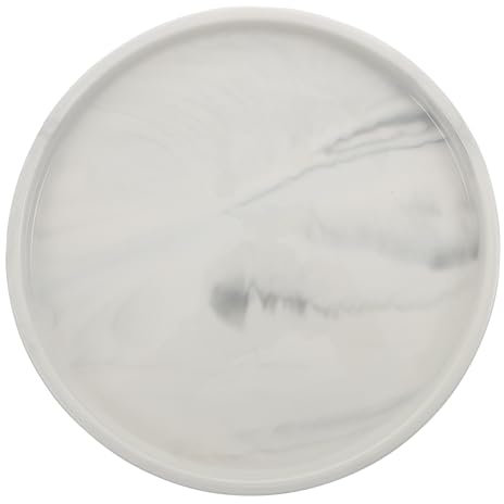 TOPPERFUN 1pezzi Vassoio in Ceramica Effetto Marmo Grigio Per Gioielli e Cosmetici Organizer Da Tavolo Elegante e Multifunzionale Per Casa e Ufficio