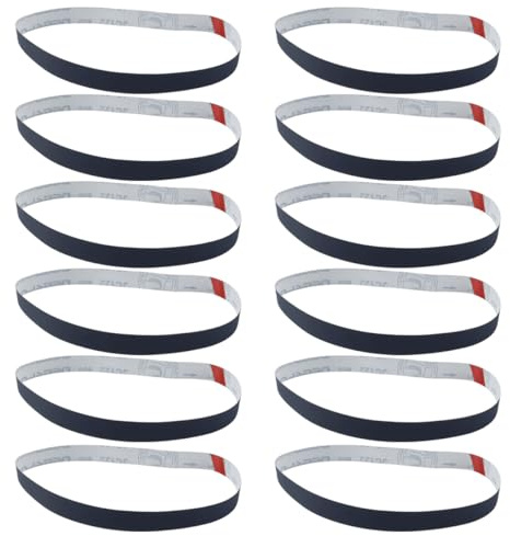 Hoite Lot de 15 bandes abrasives 25 x 760 mm, grain 600, 800, 1000, carbure de silicium, pour métal, bois, verre, caoutchouc, plastique, pierre, ponceuses à bande automobiles