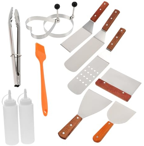 Abaodam Kit Ustensiles de Barbecue de Acier Inoxydable pour Usage Extérieur et Pique-