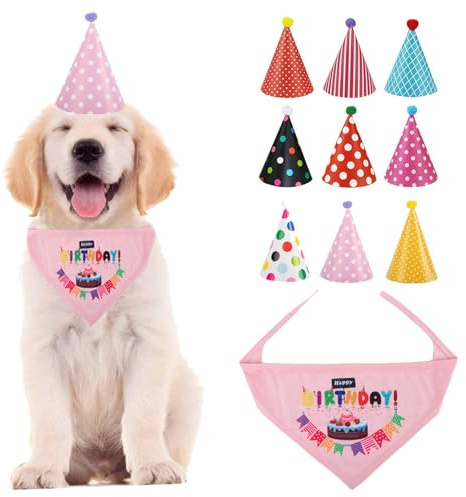 10 Stück Mini-Partyhüte für Kuscheltiere, Rosa Partyhütchen für Geburtstagsparty, Kleine Kegelhüte für Stofftiere, Puppen & Hunde, Süßer Geburtstagshut für Kinder & Haustiere, Partydeko Set