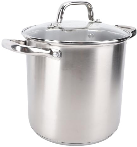 Depisuta Pentola in Acciaio Inossidabile con Coperchio, Pentola Antiaderente con Fondo Spesso e Cestello per Vapore, Pentole per Zuppe, Frutti di Mare Bolliti, Pasta, Stufati e Pasti in (Tipo 2)