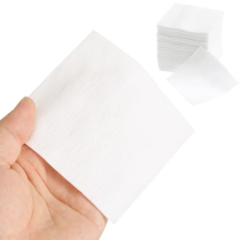 Coussinets en Tissu Non Tissé Visage 200 Pcs Blanc | Compresse Non Tissée, 10x10cm, Usage Soins des Plaies, Souplesse Modérée