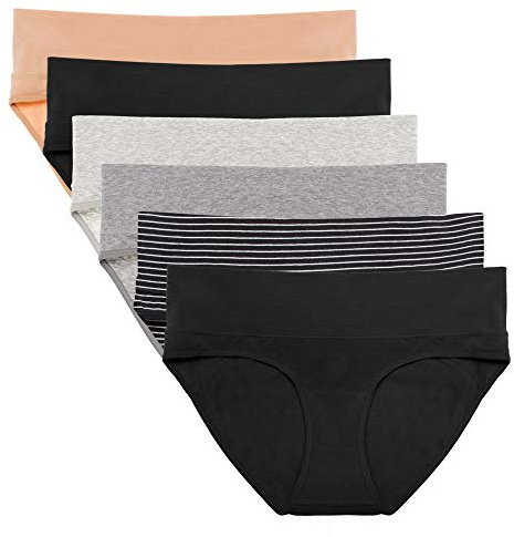 Intimate Portal Culotte Grossesse Slips de Maternité Pliable sous-vêtements Post Accouchement en Coton pour Femme Enceinte Lot de 6 Epitome S