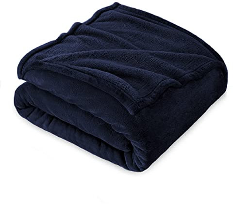 FARFALLAROSSA Coperta Plaid Pile, Coperta Letto Singolo/Matrimoniale 160 x 210 cm Flanella, Coperta Divano Grande Caldo Morbida - Blu