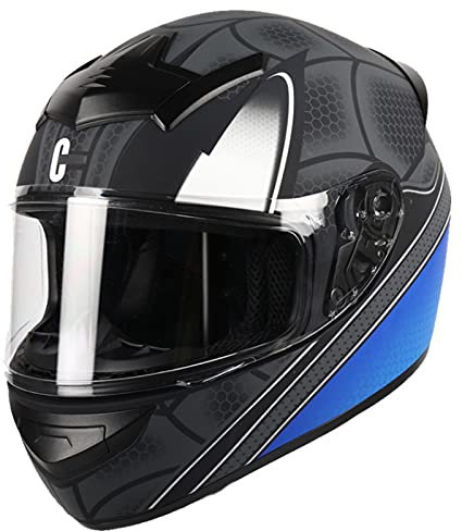 Integralhelm Motorradhelm Sturzhelm Modular-Helm Flip-Up Mopedhelm Rollerhelm Erwachsener Herren & Damen Jet Helm Klapphelm Full-Face Motorcycle Helmet Stoßfester,Blau,XL