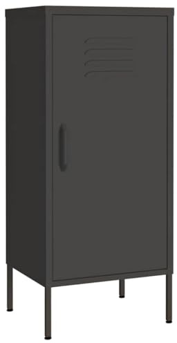 vidaXL Lagerschrank Sideboard Kommode Anrichte Stahlschrank Schrank Beistellschrank Mehrzweckschrank Bücherschrank Standschrank Anthrazit 42,5x35x101,5cm Stahl