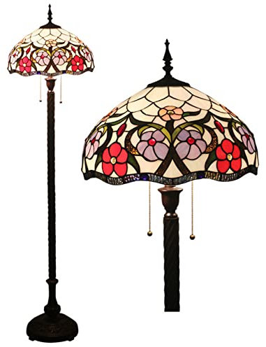 AIBOTY Hohe Lampe Im Tiffany-Stil, 40,6 cm Breit, Buntglas, Vintage-Stehlampen, Boho, Helles Schlafzimmer, Steh-Leselicht Für Wohnzimmer, Handgefertigtes Dekor, Hotel