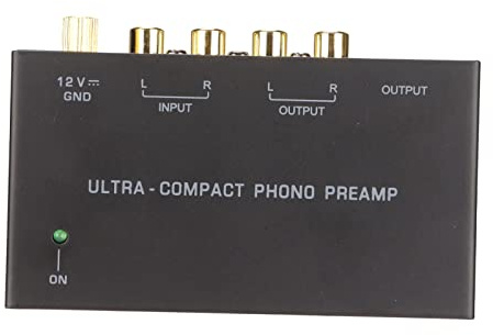 Phono-Plattenspieler-Vorverstärker, Ausgang, rauscharmer Eingang, Plattenspieler-Verstärker PP400 Schwarz mit unabhängiger Knopfsteuerung für Plattenspieler