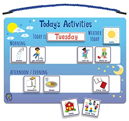 Today's Activities Daily Routine Visual Timetable Magnetic Tile Chart for Children
