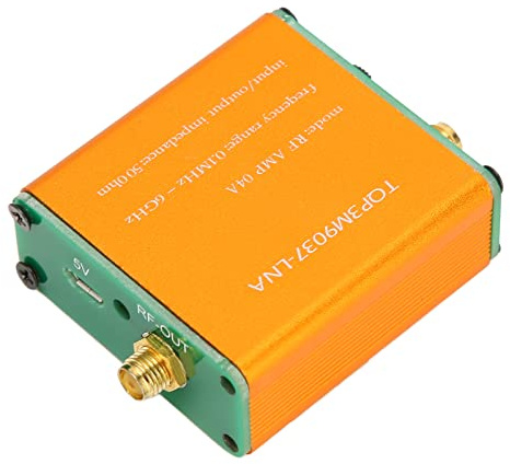 Dilwe 0.1MHz to 6GHz WideBand Amplifier, 20dB 1.95GHz High Gain Low Noise LNA, SMA Female Connector, RF Power Preamplifier for Shortwave, FM Radio