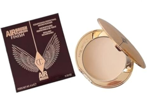 Charlotte Tilbury Airbrush Flawless Finish Setting Powder - Pore-Blurring Pressed Powder for Face Makeup to Minimize Shine with a Soft-Focus Finish - 2 Medium