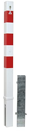 Absperrpfosten, herausnehmbar per Profilzylinder, zum Einbetonieren, aus Stahlrohr 70x70 mm, verzinkt und beschichtet, Überflur 900 mm
