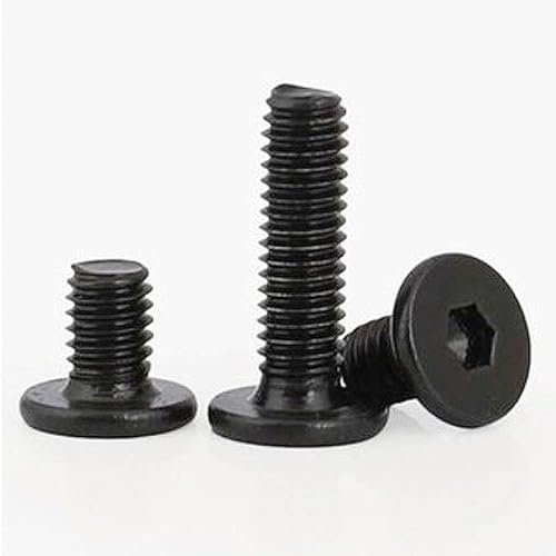TUBEAU 10/50 Teile/los cm Schwarz Edelstahl Sechskant Innensechskant Ultradünne Super Low Flachkopf Inbusschraube Bolzen M2 M2.5 M3 M4 M5 M6 (Color : 16mm, Size : M5 10PCS)