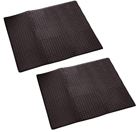 SEIWEI 2 X Mikrofaser Abtropfmatte Trockenmatte Geschirrabtropfmatte, 50x38 cm Schwarz Hitzebeständig und rutschfest Küche Tisch-Zubehör für Küche Bar Café, Maschinenwäsche