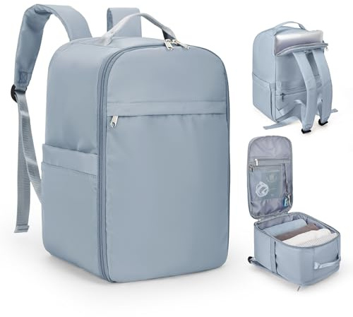 SZLX Ryanair Handgepäck 40x20x25 Rucksack Laptop Wasserdicht Damen Reiserucksack Handgepäck Flugzeug Easyjet Cabin Bag Rucksack für Universität Herren Business Travel Backpack mit Laptopfach Graublau