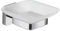 Gedy Tonga Jabonera de Pared, Cromo, Acero INOX y Cristal, 10,3 x 11,6 x 5, Adhesivo, sin Taladro