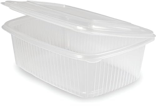GreenFyA - 50 Tapers para Comida Hermetico de Plástico PP Reutilizables con Tapa Bisagra. Apto para Microondas, Congelador y Lavavajillas. Tuppers para Alimentos Calientes o Fríos (1000ml)