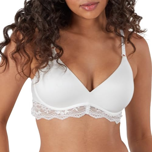 Maidenform Wireless Natural Lift & Shaping Convertible Bra with Lace Sujetador, Opaco para Mujer