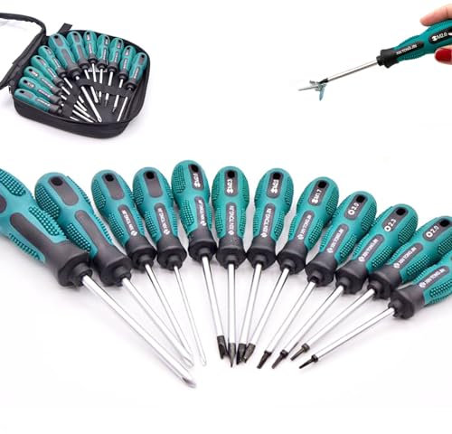 Set di cacciaviti magnetici da 12 pezzi, cacciaviti per utensili manuali con U, Y e triangolo per lavori di precisione, fai da te e riparazioni di elettrodomestici-attrezzature industriali