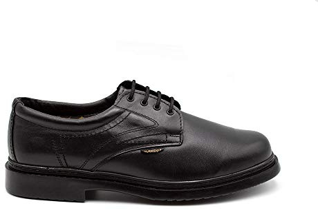 BLANDO'S - Zapato de Cordones para Hombre, Color Fabricado en Piel, Suela de Goma,Liso,clásico, para: Hombre Color: Negro Talla:42
