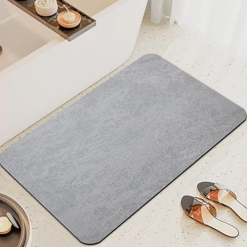 Alfombrilla de baño súper absorbente de piedra para baño, antideslizante, de secado rápido, alfombra de baño de goma, tapetes de ducha de secado rápido para suelo de baño, tapete de bañera lavable,