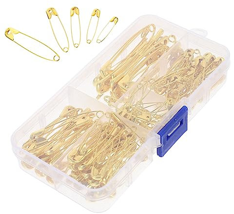 PLAFOPE 150stücke Sicherheitsnadeln Für DIY Schmuck Praktische Broschen Und Kleidung Goldene Sicherheitsnadeln Verschiedenen Für Handarbeiten Und Dekorationen