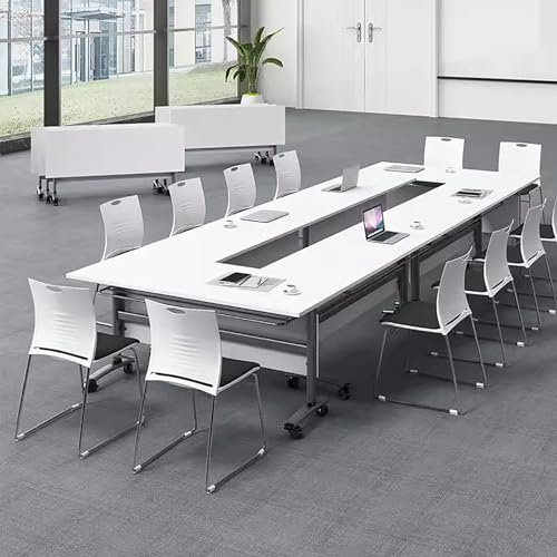 Besprechungstische mit Schallwand, geräuschlose Räder, zusammenklappbare Konferenzraumtische für Heimbüro, Trainingsraum, moderner Bürokonferenztisch