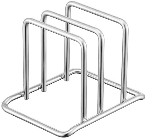 Leadigol Organiseur de planche à découper, 2 fentes en acier inoxydable, support de planche à découper, plateau de cuisson, petit support de rangement pour armoire de cuisine, comptoir, ustensiles de