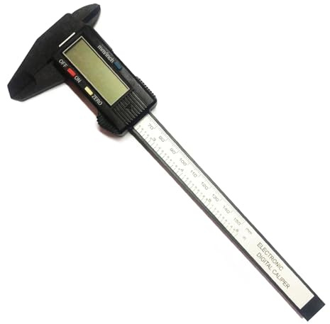 DAISHUJIE Calibro a corsoio Calibri a corsoio digitali Micrometro for Strumenti di misurazione dell'altezza in plastica Elettronica in Fibra di Carbonio da 100/150 mm(Black)