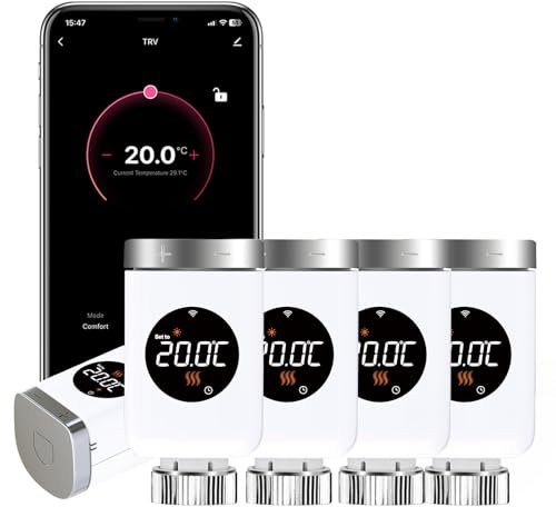 SALCAR Heizkörperthermostat WiFi Thermostat Heizung Kompatibel mit Amazon Alexa & Google Assistant Programmierbar Tuya Heizungsthermostat kein Gateway erforderlich