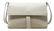Chicca Borse Tracollina Borsa Donna in Pelle Dollaro Clutch Borsetta a Spalla (Beige)