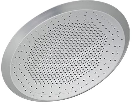 GRIRIW 1pezzi Teglia Rotonda per Pizza Inossidabile Vassoio Antiaderente per Pane e Steak per Cucine e Ristoranti
