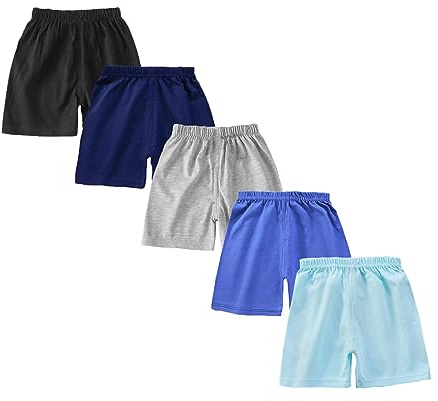 loyboon Baby pojke bomull shorts unisex småbarn baby sommar korta byxor för pojkar barn sommarkläder, set om 6 flerpack 1–5 år, svart, 4-5 År