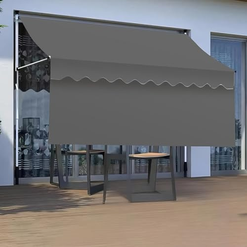 WPPTNSFY Markise Gelenkarmmarkise, Gelenkarmmarkise Sonnenmarkise, Klemmmarkise Ohne Bohren, Höhenverstellbar, für Outdoor Terrasse Balkon Garten